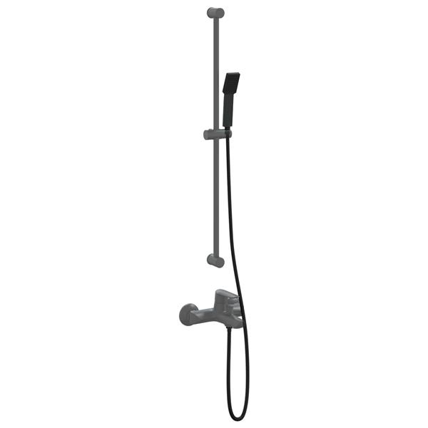 Grote foto vidaxl doucheset zwart 150 cm roestvrij staal doe het zelf en verbouw sanitair