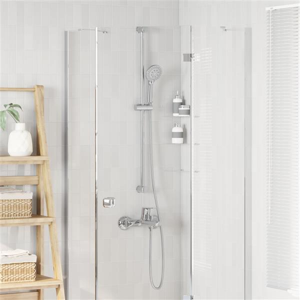 Grote foto vidaxl doucheset chroom 150 cm roestvrij staal doe het zelf en verbouw sanitair