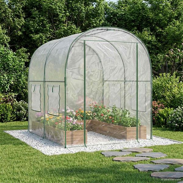 Grote foto vidaxl kweekhuis met frame transparant 160 x 200 x 192 5 cm pvc tuin en terras overige tuin en terras