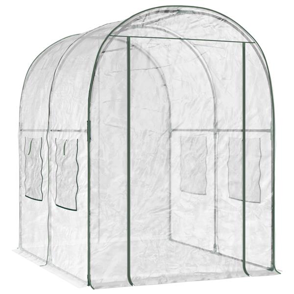 Grote foto vidaxl kweekhuis met frame transparant 160 x 200 x 192 5 cm pvc tuin en terras overige tuin en terras