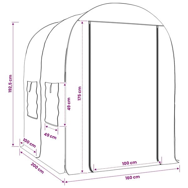 Grote foto vidaxl kweekhuis met frame transparant 160 x 200 x 192 5 cm pvc tuin en terras overige tuin en terras