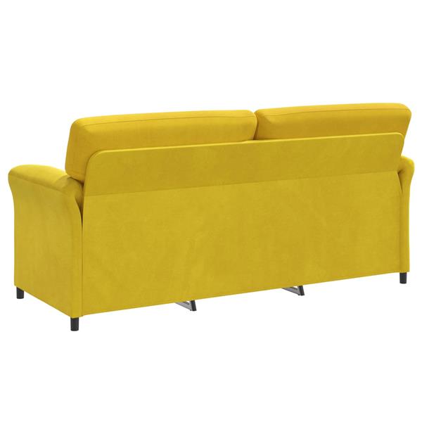 Grote foto vidaxl 3 zits bank geel 198 x 83 x 95 cm fluweel huis en inrichting bankstellen