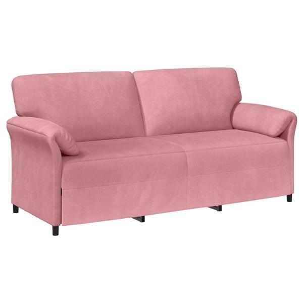 Grote foto vidaxl 3 zits bank roze 198 x 83 x 95 cm fluweel huis en inrichting bankstellen