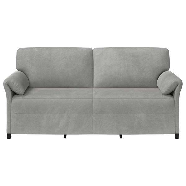 Grote foto vidaxl 3 zits bank lichtgrijs 198 x 83 x 95 cm fluweel huis en inrichting bankstellen