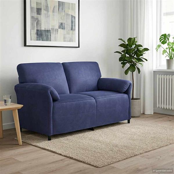 Grote foto vidaxl 2 zits sofa politieblauw 158 x 83 x 95 cm fluweel huis en inrichting bankstellen