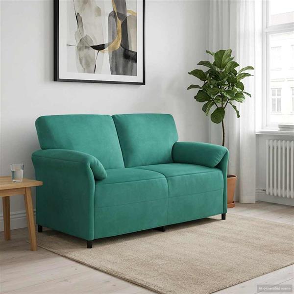 Grote foto vidaxl 2 zits sofa turquoise 158 x 83 x 95 cm fluweel huis en inrichting bankstellen