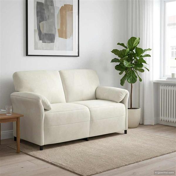 Grote foto vidaxl 2 zits sofa cr mekleurig 158 x 83 x 95 cm fluweel huis en inrichting bankstellen