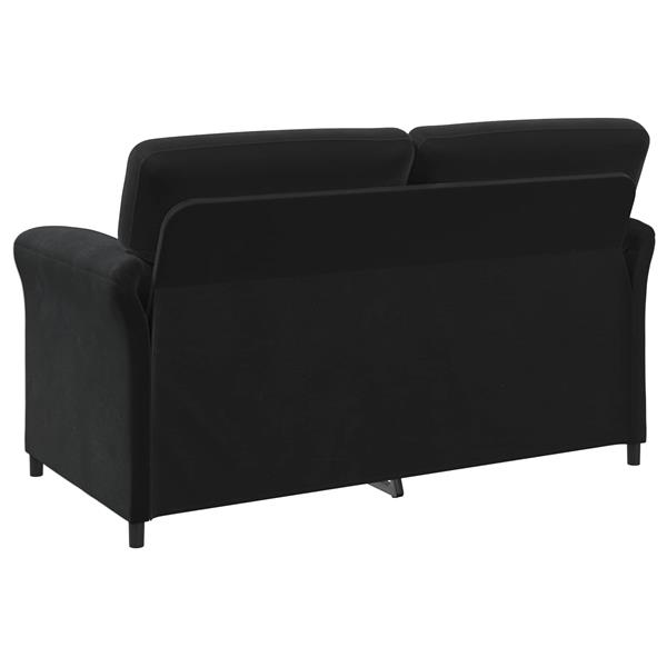 Grote foto vidaxl 2 zits sofa zwart 158 x 83 x 95 cm fluweel huis en inrichting bankstellen
