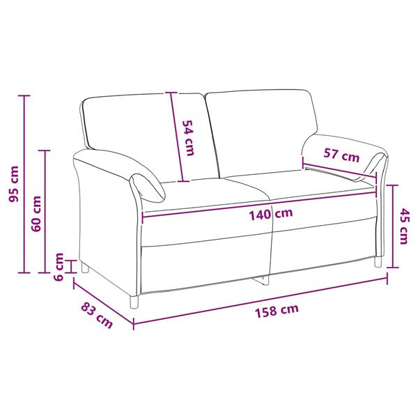 Grote foto vidaxl 2 zits sofa roze 158 x 83 x 95 cm fluweel huis en inrichting bankstellen