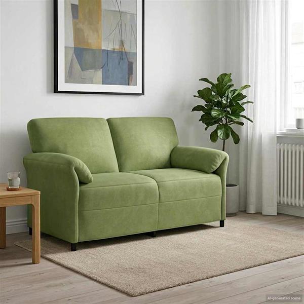 Grote foto vidaxl 2 zits sofa lichtgroen 158 x 83 x 95 cm fluweel huis en inrichting bankstellen