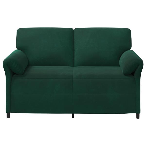 Grote foto vidaxl 2 zits sofa donkergroen 158 x 83 x 95 cm fluweel huis en inrichting bankstellen