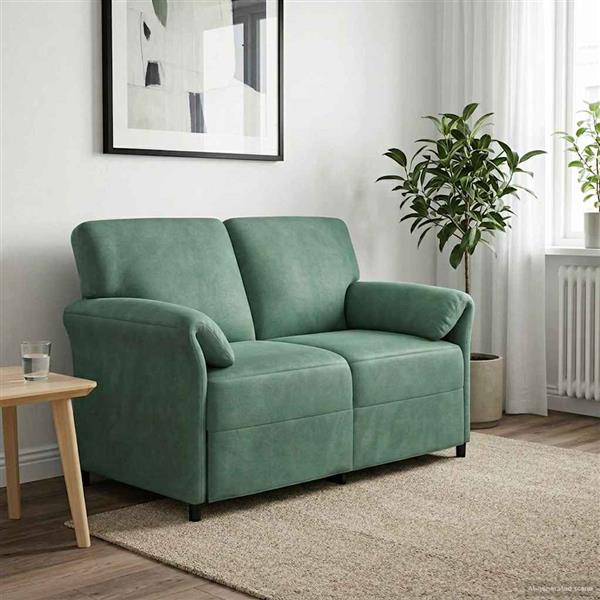 Grote foto vidaxl 2 zits sofa zeegroen 138 x 83 x 95 cm fluweel huis en inrichting bankstellen