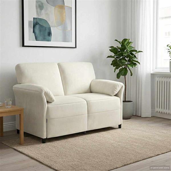 Grote foto vidaxl 2 zits sofa cr mekleurig 138 x 83 x 95 cm fluweel huis en inrichting bankstellen