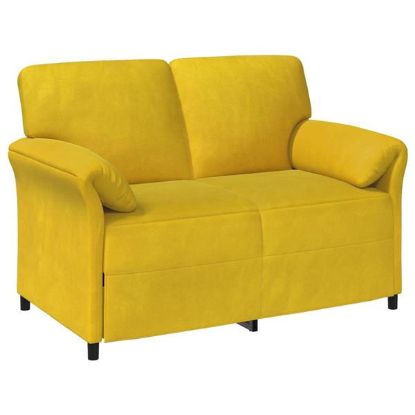 Grote foto vidaxl 2 zits sofa geel 138 x 83 x 95 cm fluweel huis en inrichting bankstellen