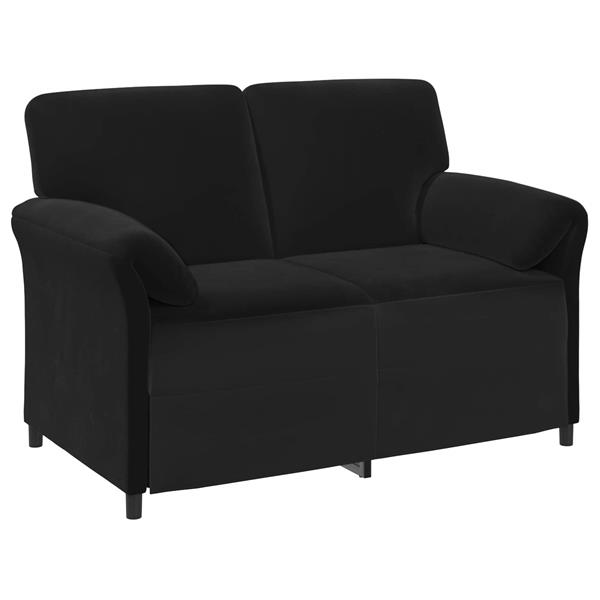 Grote foto vidaxl 2 zits sofa zwart 138 x 83 x 95 cm fluweel huis en inrichting bankstellen