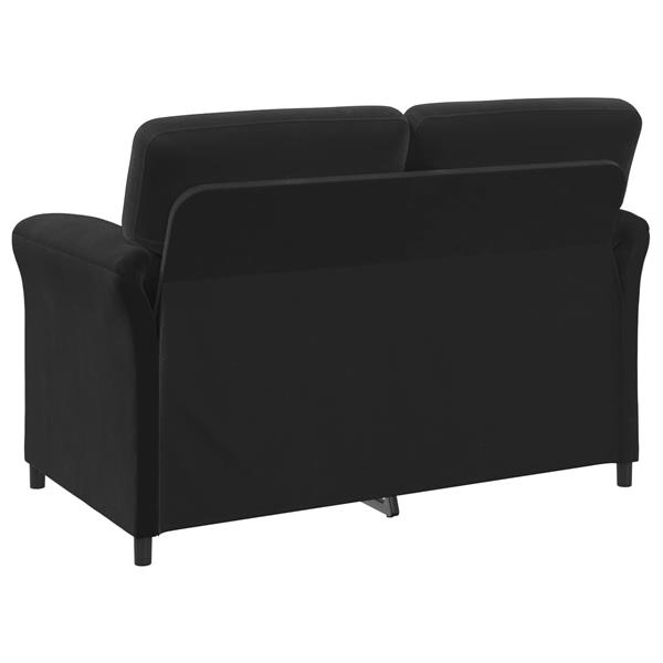 Grote foto vidaxl 2 zits sofa zwart 138 x 83 x 95 cm fluweel huis en inrichting bankstellen