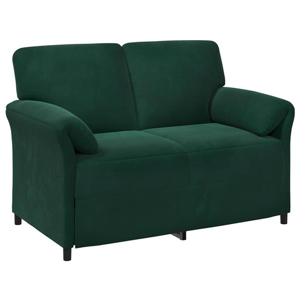 Grote foto vidaxl 2 zits sofa donkergroen 138 x 83 x 95 cm fluweel huis en inrichting bankstellen