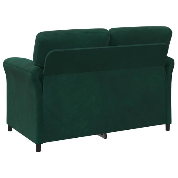 Grote foto vidaxl 2 zits sofa donkergroen 138 x 83 x 95 cm fluweel huis en inrichting bankstellen