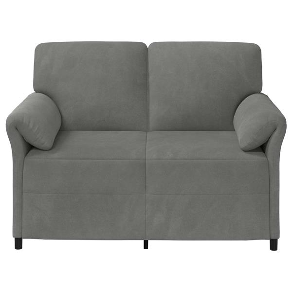 Grote foto vidaxl 2 zits sofa donkergrijs 138 x 83 x 95 cm fluweel huis en inrichting bankstellen