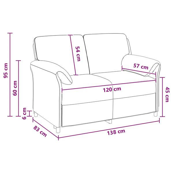 Grote foto vidaxl 2 zits sofa lichtgrijs 138 x 83 x 95 cm fluweel huis en inrichting bankstellen