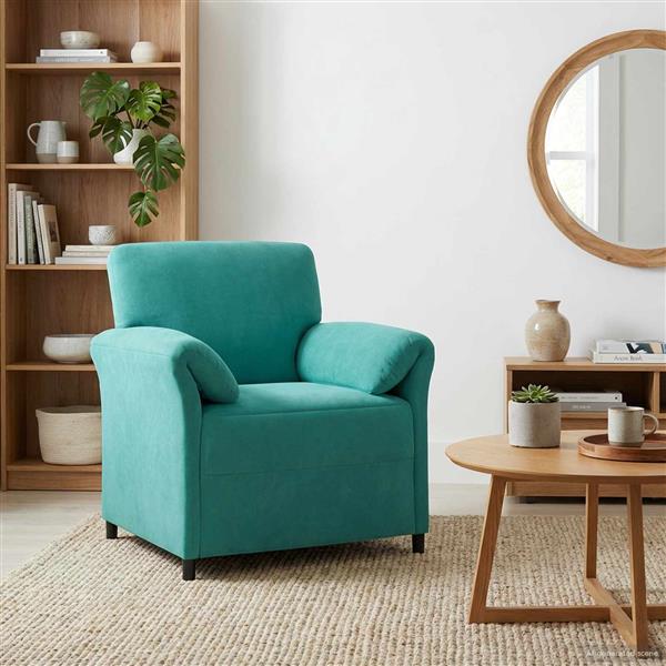 Grote foto vidaxl 1 zits bank turquoise 88 x 83 x 95 cm fluweel huis en inrichting bankstellen