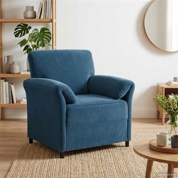 Grote foto vidaxl 1 zits bank blauw 88 x 83 x 95 cm fluweel huis en inrichting bankstellen