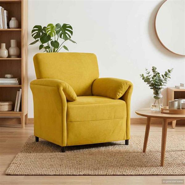 Grote foto vidaxl 1 zits bank geel 88 x 83 x 95 cm fluweel huis en inrichting bankstellen