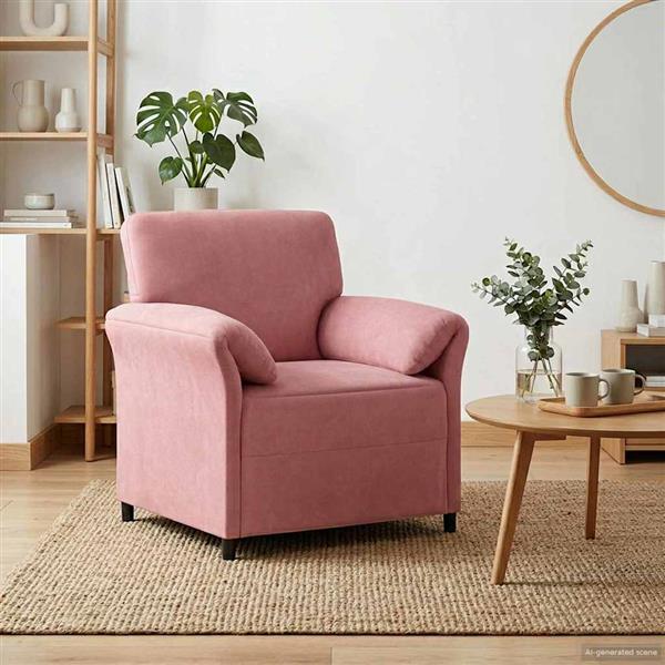 Grote foto vidaxl 1 zits bank roze 88 x 83 x 95 cm fluweel huis en inrichting bankstellen