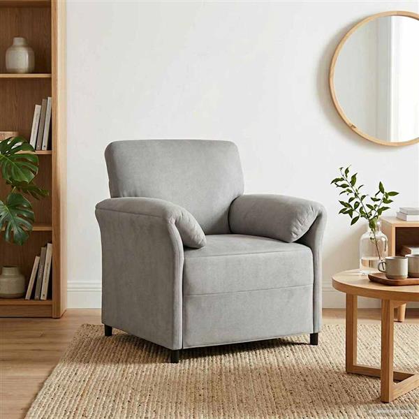 Grote foto vidaxl 1 zits bank lichtgrijs 88 x 83 x 95 cm fluweel huis en inrichting bankstellen