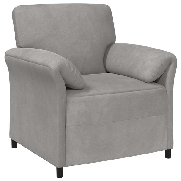 Grote foto vidaxl 1 zits bank lichtgrijs 88 x 83 x 95 cm fluweel huis en inrichting bankstellen