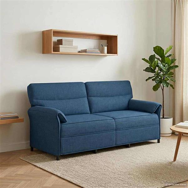 Grote foto vidaxl bank 100 polyester metalen frame mdf multiplex huis en inrichting bankstellen