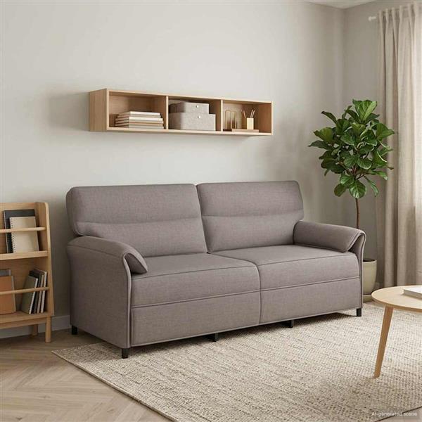 Grote foto vidaxl bank 100 polyester metalen frame mdf multiplex huis en inrichting bankstellen