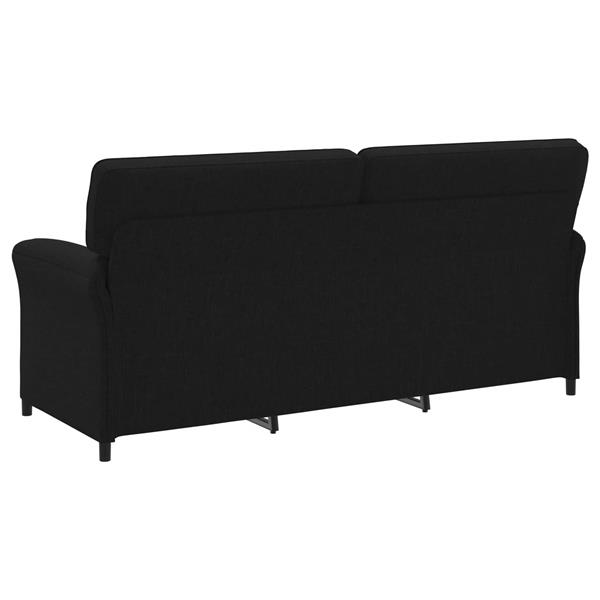 Grote foto vidaxl 3 zits bank zwart 198 x 83 x 95 cm stof huis en inrichting bankstellen
