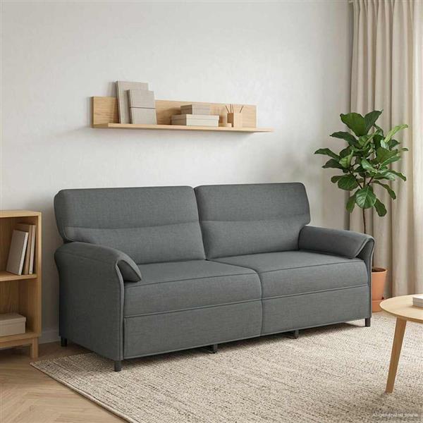 Grote foto vidaxl bank 100 polyester metalen frame mdf multiplex huis en inrichting bankstellen