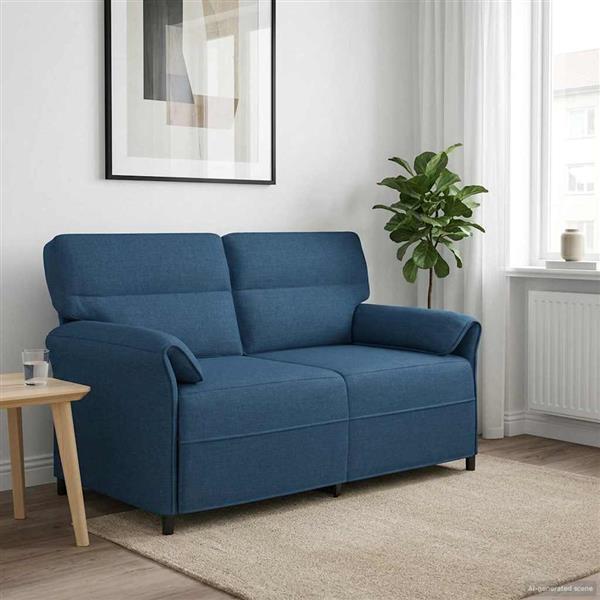 Grote foto vidaxl bank 100 polyester metalen frame mdf multiplex huis en inrichting bankstellen