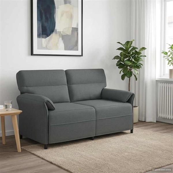 Grote foto vidaxl bank 100 polyester metalen frame mdf multiplex huis en inrichting bankstellen