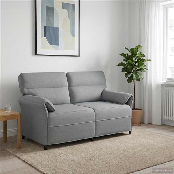 Grote foto vidaxl bank 100 polyester metalen frame mdf multiplex huis en inrichting bankstellen