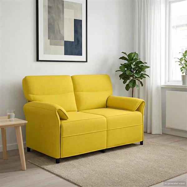 Grote foto vidaxl bank 100 polyester metalen frame mdf multiplex huis en inrichting bankstellen