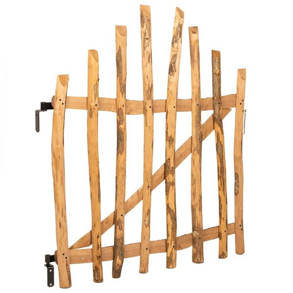 Grote foto vidaxl gebogen hekdeur 100 x 120 cm ge mpregneerd hazelhout bruin tuin en terras hekken en schuttingen