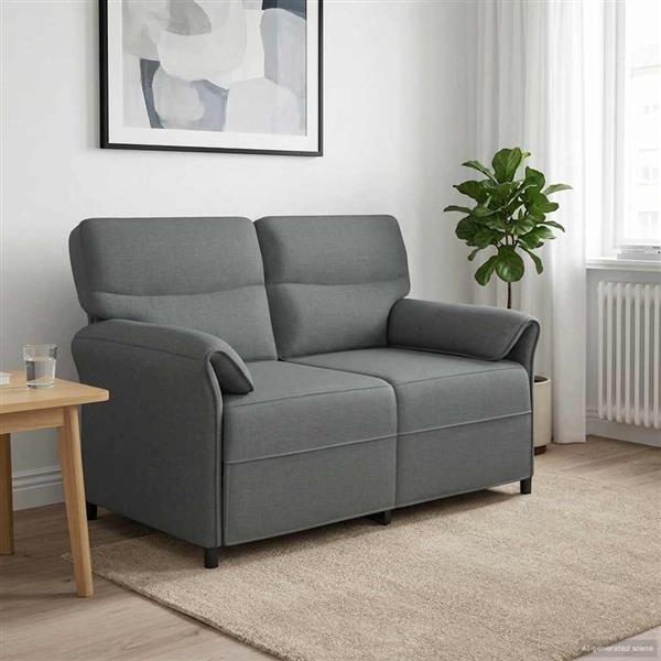 Grote foto vidaxl bank 100 polyester metalen frame mdf multiplex huis en inrichting bankstellen