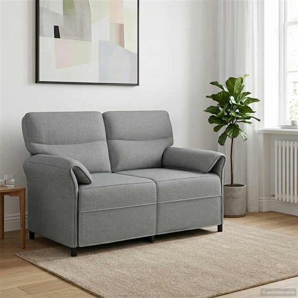 Grote foto vidaxl bank 100 polyester metalen frame mdf multiplex huis en inrichting bankstellen