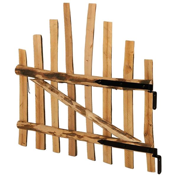 Grote foto vidaxl gebogen hekdeur 100 x 90 cm overig materiaal bruin tuin en terras hekken en schuttingen