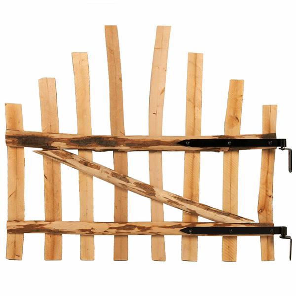 Grote foto vidaxl gebogen hekdeur 100 x 90 cm overig materiaal bruin tuin en terras hekken en schuttingen