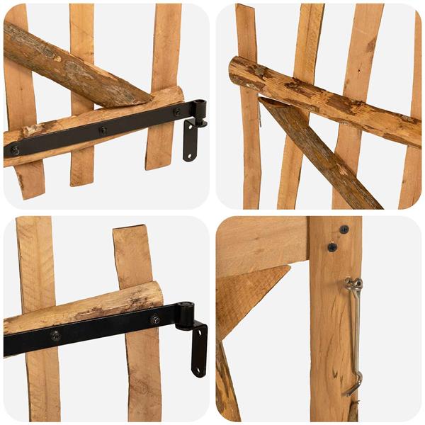 Grote foto vidaxl gebogen hekdeur 100 x 90 cm overig materiaal bruin tuin en terras hekken en schuttingen