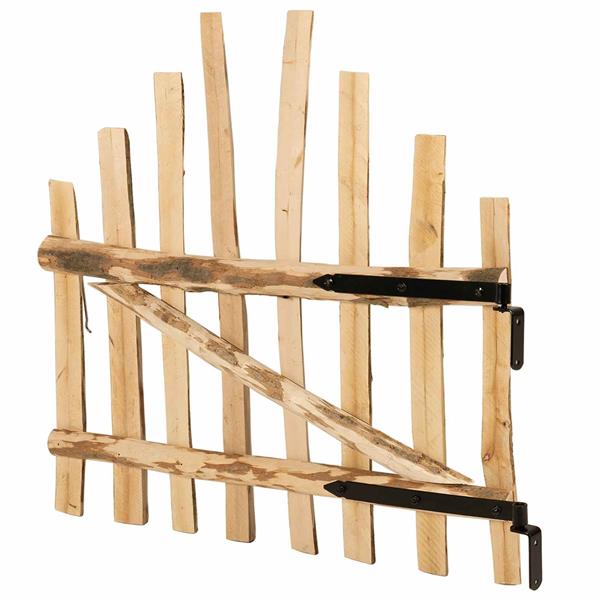 Grote foto vidaxl gebogen hekdeur 100 x 90 cm overig materiaal naturel tuin en terras hekken en schuttingen