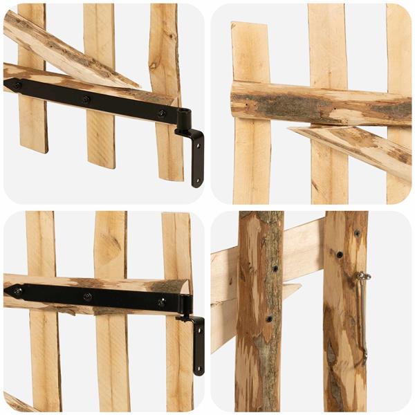 Grote foto vidaxl gebogen hekdeur 100 x 90 cm overig materiaal naturel tuin en terras hekken en schuttingen