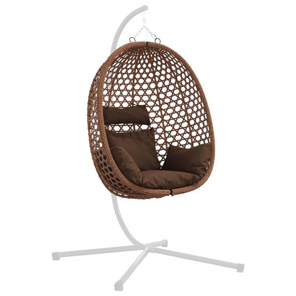 Grote foto vidaxl hangende eierstoel zonder standaard koffiebruin poly rattan tuin en terras tuinmeubelen