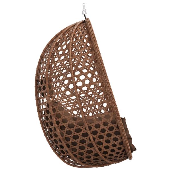 Grote foto vidaxl hangende eierstoel zonder standaard koffiebruin poly rattan tuin en terras tuinmeubelen