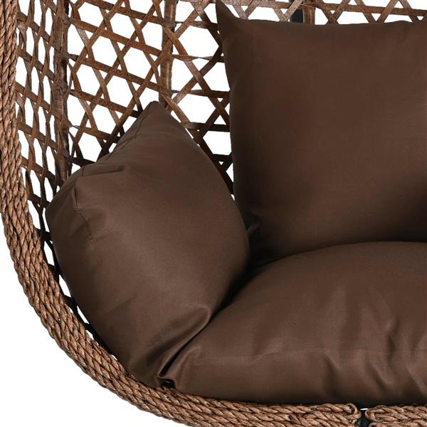 Grote foto vidaxl hangende eierstoel zonder standaard koffiebruin poly rattan tuin en terras tuinmeubelen
