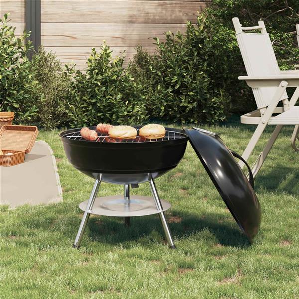 Grote foto vidaxl houtskool grill zwart 36 5 x 36 5 x 40 cm tuin en terras buitenkeukens